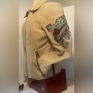 Harley-Davidson Ladies Tan Sueded Leather Jacket